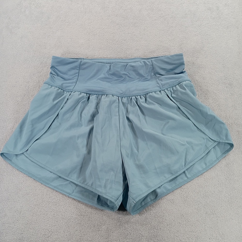 Love Tree Women Running Shorts Blue Large Zipper Pocket Back